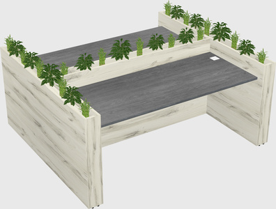 Rectangular shared desk