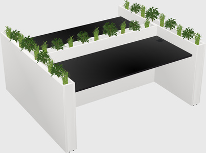 Rectangular shared desk