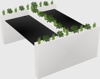Rectangular shared desk