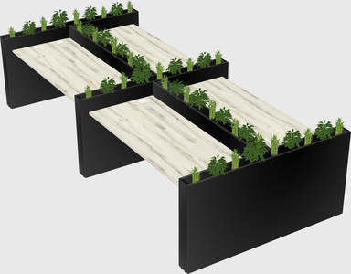 Rectangular shared desk