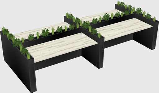 Rectangular shared desk
