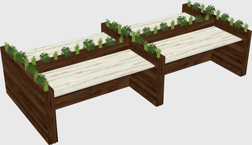Rectangular shared desk