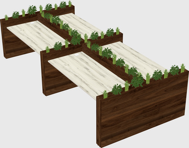 Rectangular shared desk