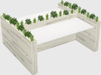 Rectangular shared desk