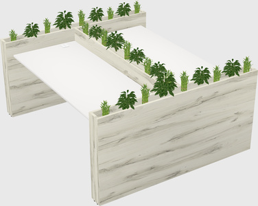 Rectangular shared desk