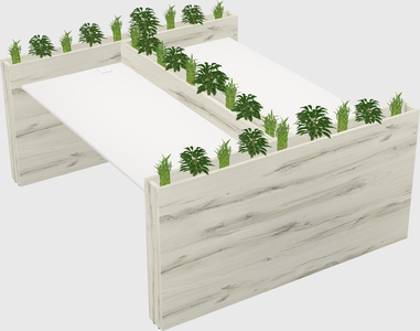 Rectangular shared desk