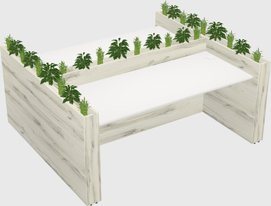 Rectangular shared desk