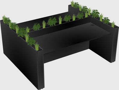 Rectangular shared desk