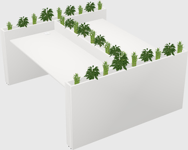 Rectangular shared desk