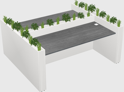 Rectangular shared desk