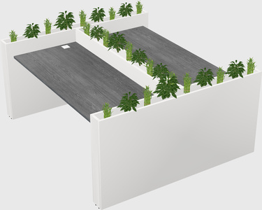 Rectangular shared desk