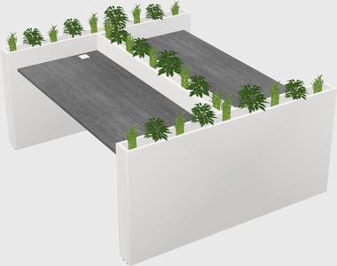 Rectangular shared desk