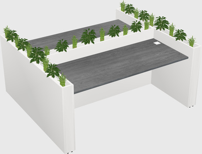 Rectangular shared desk