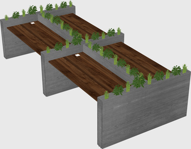 Rectangular shared desk