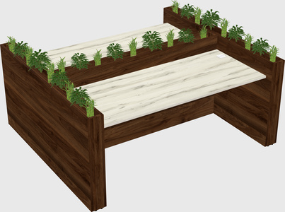 Rectangular shared desk
