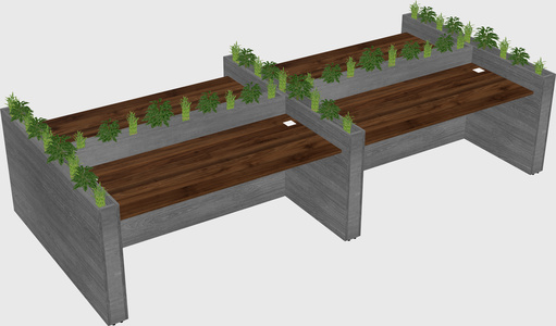Rectangular shared desk