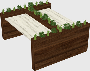 Rectangular shared desk