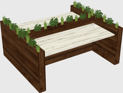 Rectangular shared desk