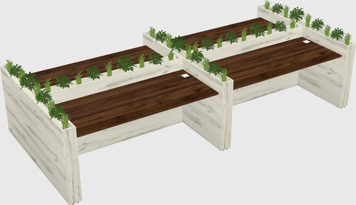 Rectangular shared desk