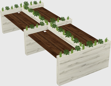 Rectangular shared desk