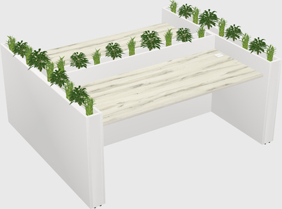 Rectangular shared desk