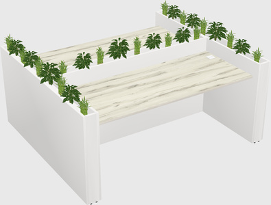 Rectangular shared desk
