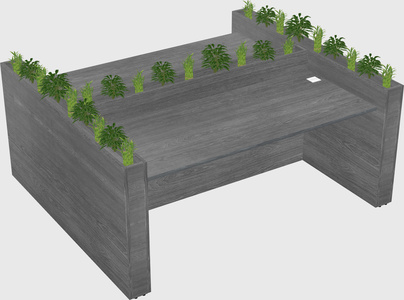 Rectangular shared desk