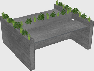 Rectangular shared desk