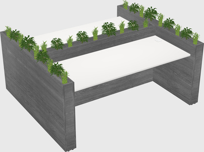 Rectangular shared desk