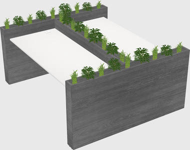 Rectangular shared desk
