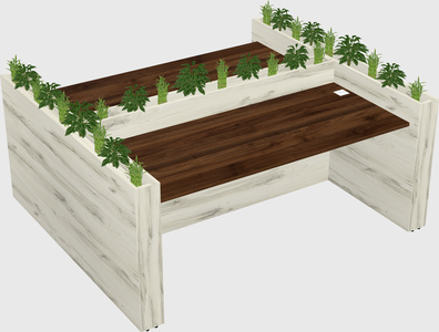Rectangular shared desk