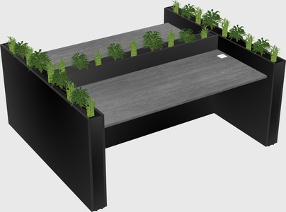 Rectangular shared desk