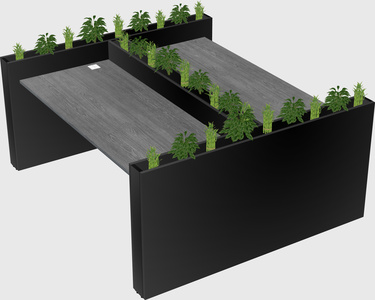 Rectangular shared desk