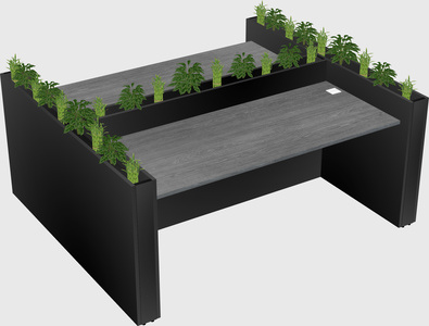 Rectangular shared desk