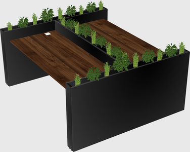 Rectangular shared desk