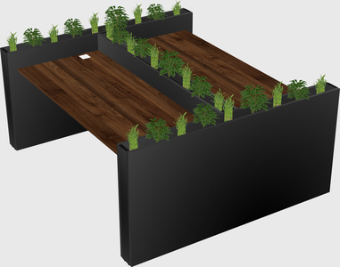 Rectangular shared desk