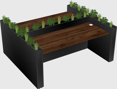 Rectangular shared desk