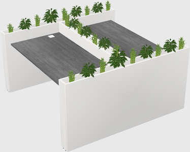 Rectangular shared desk