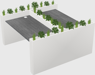 Rectangular shared desk