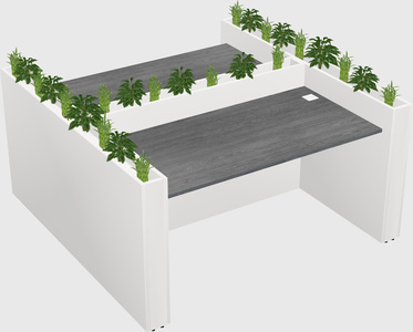 Rectangular shared desk