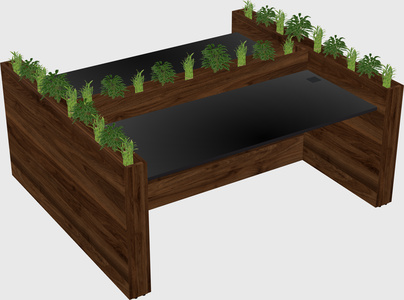 Rectangular shared desk
