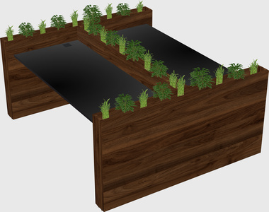 Rectangular shared desk