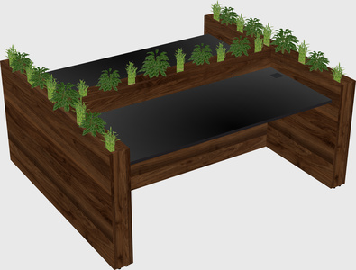 Rectangular shared desk