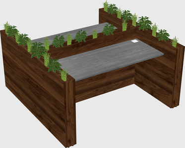 Rectangular shared desk