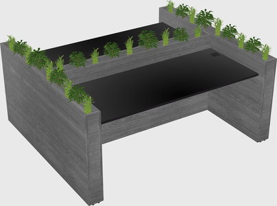 Rectangular shared desk