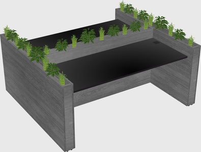 Rectangular shared desk