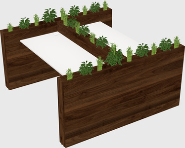 Rectangular shared desk