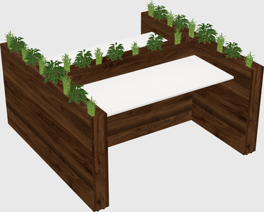 Rectangular shared desk