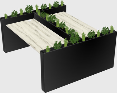 Rectangular shared desk