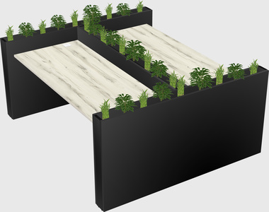 Rectangular shared desk